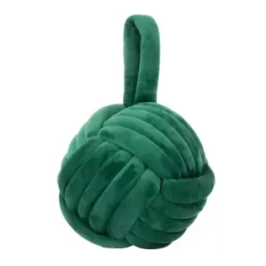 Knot Velvet Door Stop Emerald