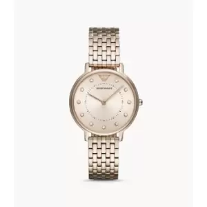 Emporio Armani Womens Two-Hand Stainless Steel Watch - Pink