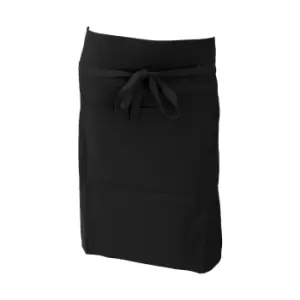 Dennys Ladies/Womens Polycotton Waist Workwear Apron With Pocket (One Size) (Black)