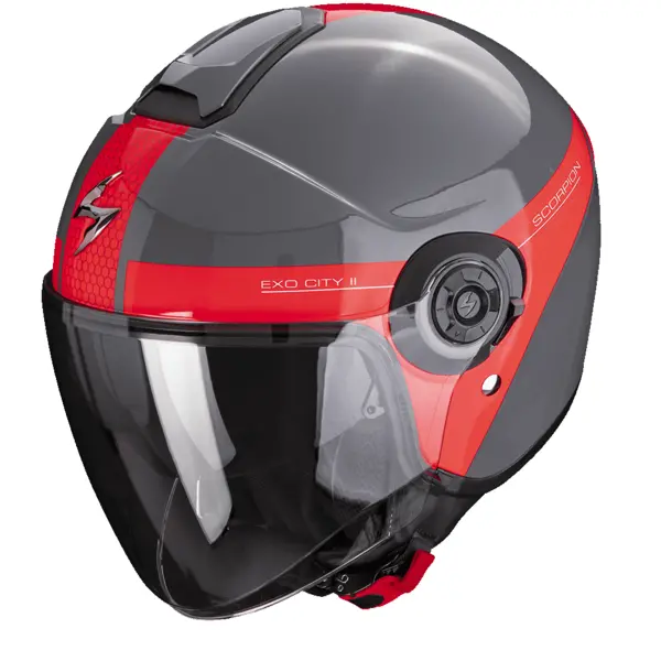 Scorpion Exo-City II Short Grey-Red Jet Helmet S