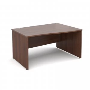 Maestro 25 PL Right Hand Wave Desk 1400mm - Walnut Panel Leg Design