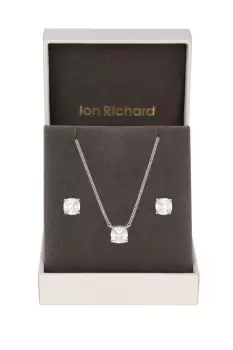 Rhodium Plated Cubic Zirconia Open Stone Set - Gift Boxed