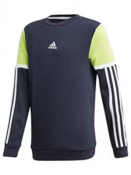 Adidas Boys Bold Crew Neck Sweat Top - Navy