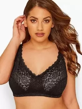 Yours Black High Shine Bra, Black, Size 38G, Women