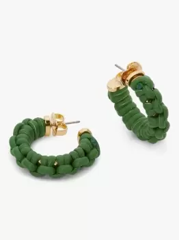 Kate Spade Bohemia Small Hoops, Green/Gold, One Size