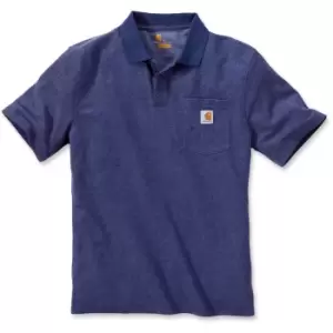 Carhartt Mens Short Sleeve Rib Knit Button Work Pocket Polo Shirt XL - Chest 46-48' (117-122cm)