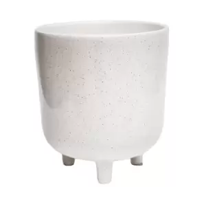 Lecce Speckled Plant Pot White