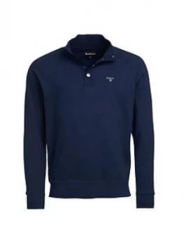 Barbour Half Zip Sweat Top - Navy, Size L, Men