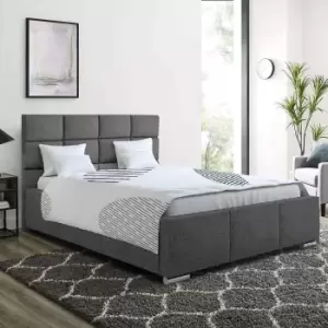 Gerali Bed Single Plush Velvet Grey