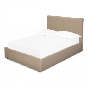 Luca Beige Ottoman Double Bed WOOD, FABRIC