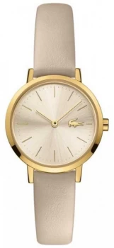 Lacoste Womens Moon Leather Strap Champagne Dial Watch