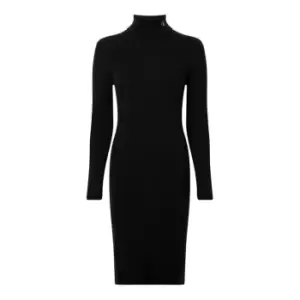 Calvin Klein Jeans Ck Tight Sweater Roll Neck Dress - Black