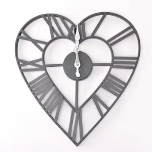 Heart Shaped Metal Wall Clock