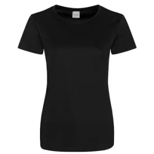 AWDis Just Cool Womens/Ladies Girlie Smooth T-Shirt (XS) (Jet Black)