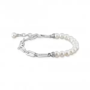 Sterling Silver Pearls And Links Bracelet A2031-167-14