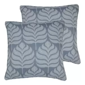 Paoletti Horto Twin Pack Polyester Filled Cushions Blue