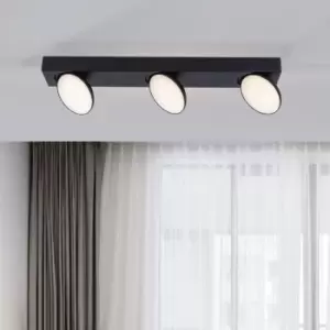 LED 3 Light Black Spotlight Bar with Fully Adjustable Circular lights