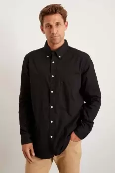 Black Long Sleeve M Oxford Shirt