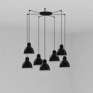 Venice 7 Light Black Cluster Drop Pendant Lamp