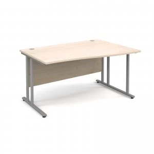 Maestro 25 SL Right Hand Wave Desk 1400mm - Silver Cantilever Frame m