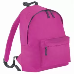 Bagbase Junior Fashion Backpack / Rucksack (14 Litres) (One Size) (Fuchsia/Graphite) - Fuchsia/Graphite