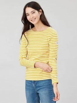 Joules Harbour Gold Stripe Top - Gold, Size 14, Women