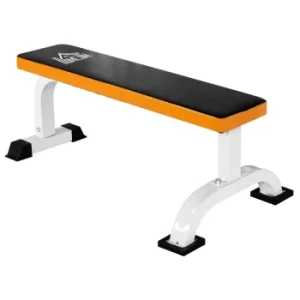 HOMCOM Fitness Flat Bench-Black/Orange