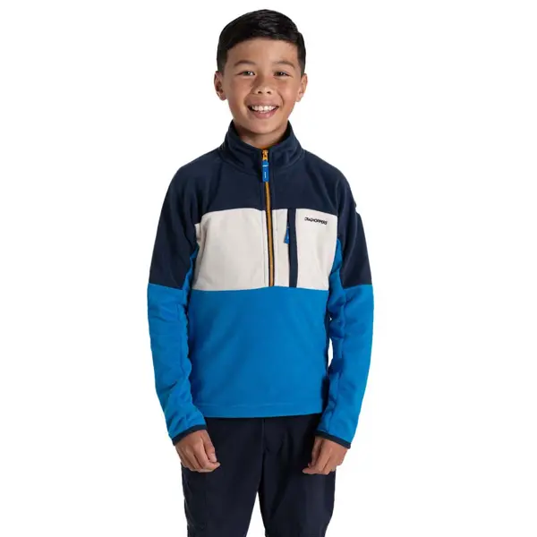 Craghoppers Boys Bromley Half Zip Fleece Jacket 9-10 years - Chest 27.25-28.75' (69-73cm) Blue Navy/Hawiian Blue CKA271B-Y5S-9