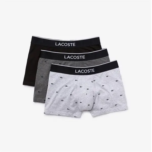 Lacoste Three Pack Mini Croc Trunks - Black M