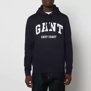 GANT Mens Chest Logo Pullover Hoodie - Evening Blue - XL