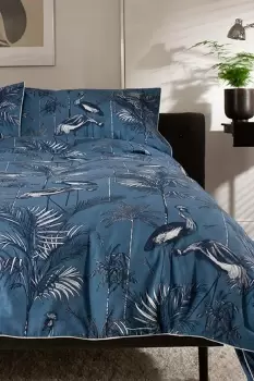 Crown Crane Printed Cotton Duvet Bedlinen