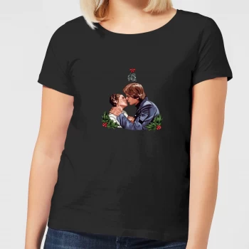 Star Wars Mistletoe Kiss Womens Christmas T-Shirt - Black - XXL