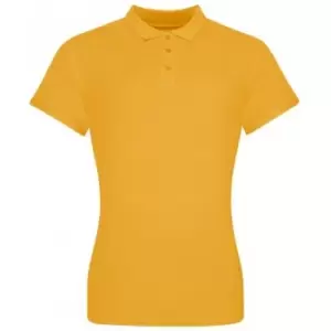 Awdis Womens/Ladies Pique Cotton Polo Shirt (XL) (Mustard Yellow)