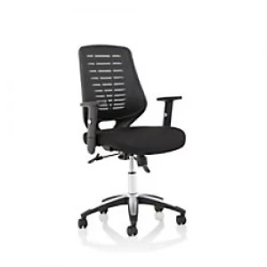 Task Office Chair Relay Airmesh Seat Black Back With Height Adjustable Arms