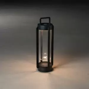 Konstsmide Otranto Outdoor Effect Portable Lantern USB Black Dimmable 44cm 2700K, 3000), IP54