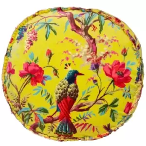 Paoletti Paradise Round Polyester Filled Cushion Cotton Acacia