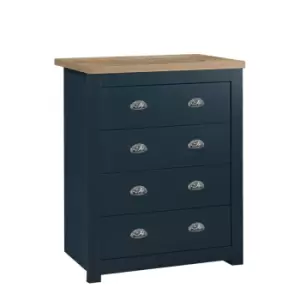 Birlea Highgate 4 Drawer Chest Navy And Oak