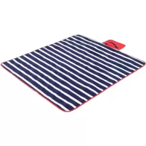 Yello Fleece Outdoor Picnic Rug - Blue Stripe