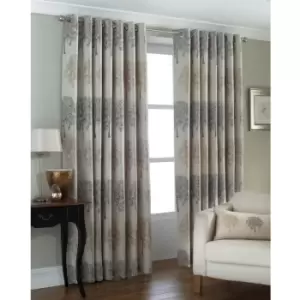 Riva Home Oakdale Tree Design Eyelet Curtains (46 x 72" (117 x 183cm)) (Silver) - Silver