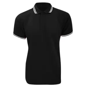 Kustom Kit Mens Tipped PiquA Short Sleeve Polo Shirt (M) (Black/White)