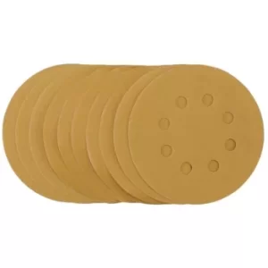 Draper Gold Sanding Discs with Hook & Loop, 125mm, 320 Grit (Pack of 10)