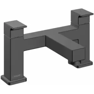 Vernis Shape Bathroom Bath Mixer Tap Twin Lever Modern Square Black - Black - Hansgrohe