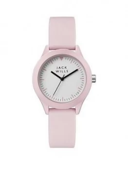 Jack Wills Union White Dial Pink Strap Watch