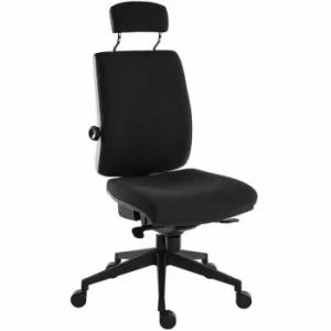 Teknik Office Ergo Plus Ultra Fabric Chair with Headrest, Black