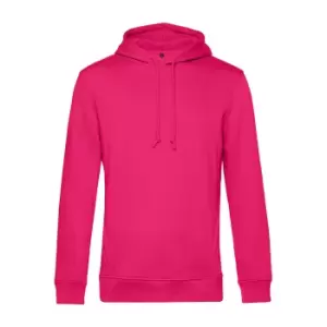 B&C Mens Organic Hooded Sweater (3XL) (Magenta Pink)