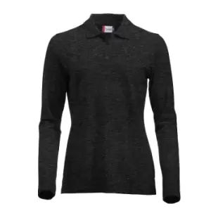 Clique Womens/Ladies Classic Marion Melange Long-Sleeved Polo Shirt (L) (Anthracite)