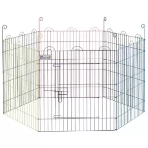 PawHut Pet Playpen Crate, with Six Panels, Door, for Indoors and Outdoors