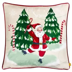 Jolly Santa Let It Snow Cushion MultiColoured