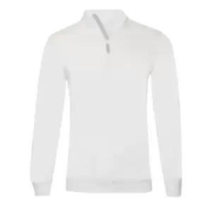 SOLS Mens Stan Contrast Zip Neck Sweatshirt (3XL) (White)