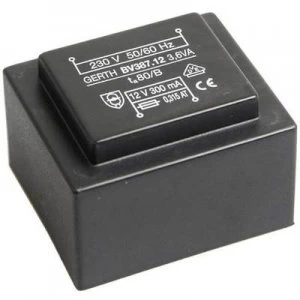 PCB mount transformer 1 x 230 V 2 x 24 V AC 3.60 VA 75 mA